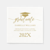 白エレガントい背景の金ゴールドタイポグラフィ スタンダードカクテルナプキン (正面)