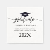 白エレガントい背景の黒いタイポグラフィ スタンダードカクテルナプキン (正面)