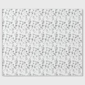 白エレガントい背景の黒いパターン ラッピングペーパー (フラット)