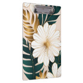 白エレガントい花と緑と金ゴールド クリップボード (右)