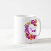 白エレガントい花ナナマザーの日 コーヒーマグカップ (正面右)