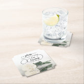 白エレガントい薔薇は酒を飲みま結婚せ ペーパーコースター (インサイチュ)