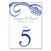 白エレガントい表航海の番号のネイビーブルー テーブルナンバー (正面)