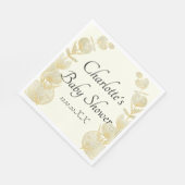 白エレガントい赤ん男女兼用坊シャワー スタンダードランチョンナプキン (角)