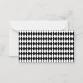 白エレガントい黒いハーレキンの幾何学模様のひし形バス ノートカード (正面)