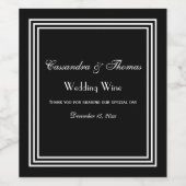 白エレガントい3X枠DIY背景色 ワインラベル (シングルラベル)