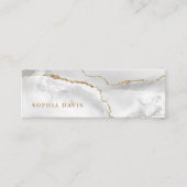 白エレガントいAgateとフェイク金ゴールド スキニー名刺 (正面)