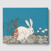 白エレガントうさぎ花かわいらし青 ゲストブック (裏面)