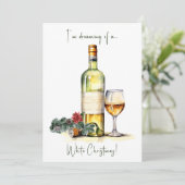 白エレガントおもしろいのクリスマスワインスクリプト シーズンカード (スタンド正面)