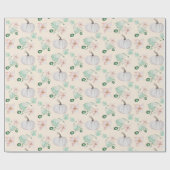 白エレガントかぼちゃ水彩アートパターン ラッピングペーパー (フラット)