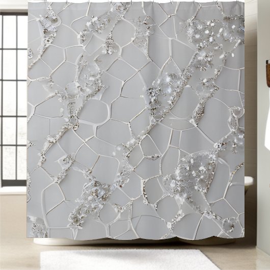 白エレガントきらめくシークイン式シャワーカーテン シャワーカーテン
