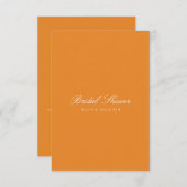 白エレガントとオレンジのブライダルシャワーの招待 招待状 (正面/裏面)