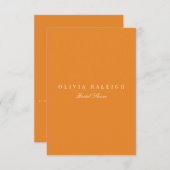白エレガントとオレンジのブライダルシャワーの招待 招待状 (正面/裏面)