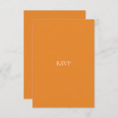 白エレガントとオレンジのRSVPカード 出欠カード (正面/裏面)