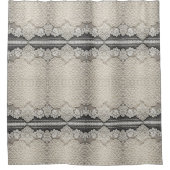 白エレガントとクリームのシャワーカーテンスタイル1 シャワーカーテン (正面)