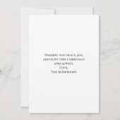 白エレガントとクリームの写真クリスマスカード 案内状 (裏面)