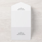 白エレガントとグレーのタイポグラフィ結婚ズ オールインワン招待状 (外側)