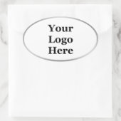 白エレガントとシルバーロゴはこちらテンプレート 楕円形シール (バッグ)