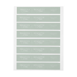 白エレガントとスクリプモダント付き結婚セージ ラップアラウンドラベル