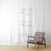 白エレガントとセージ緑の結婚ウェルカムバナー タペストリー (インサイチュ)