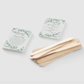 白エレガントとセージ ハンドファン (組立なし)