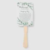 白エレガントとセージ ハンドファン (正面)