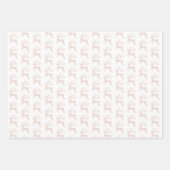 白エレガントとバラ金ゴールドグリッタークリスマスディアー ラッピングペーパーシート (正面3)