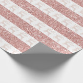 白エレガントとバラ金ゴールドグリッタークリスマスディアー ラッピングペーパー (角)