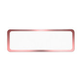 白エレガントとピンクのブラシ仕上げメタル縁ど外観 ラベル (正面)