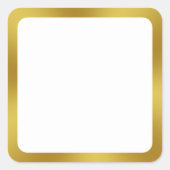 白エレガントとフェイク金ゴールド縁ど スクエアシール (正面)