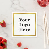 白エレガントとフェイク金ゴールド スタンダードカクテルナプキン (インサイチュ)