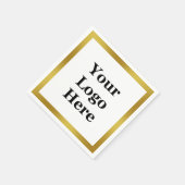 白エレガントとフェイク金ゴールド スタンダードカクテルナプキン (角)