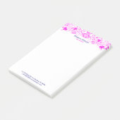 白エレガントとホットピンクのフローラレース ポストイット (アングル)