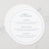 白エレガントとライトブルーの丸 メニュー (正面/裏面)