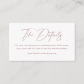 白エレガントと埃の多いピ結婚ンクのウェブサイト エンクロージャーカード (正面)