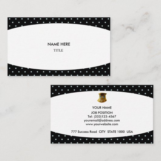 白エレガントと星空の背景 名刺 (正面/裏面)