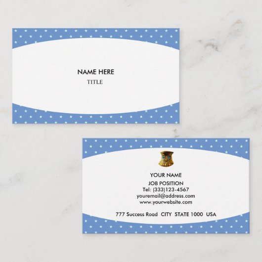 白エレガントと星空の背景 名刺 (正面/裏面)