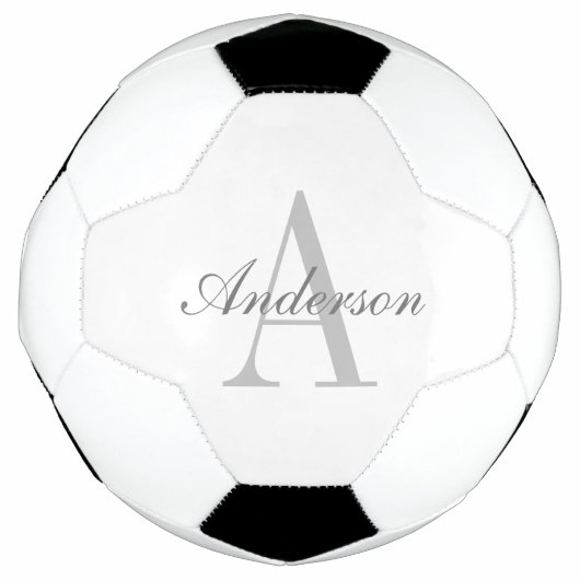 白エレガントと灰色のモノグラム サッカーボール (正面)