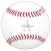 白エレガントと灰色のモノグラム ソフトボール (裏面)