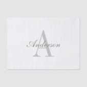 白エレガントと灰色のモノグラム 薄葉紙 (正面)