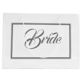 白エレガントと灰色の大抱き枕の花嫁 ラージペーパーバッグ (裏面)