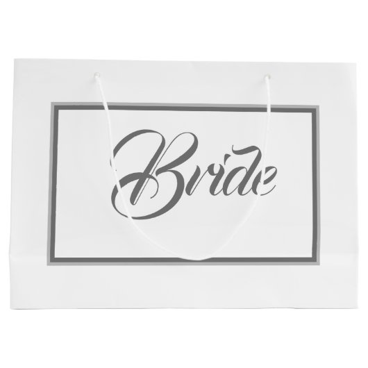 白エレガントと灰色の大抱き枕の花嫁 ラージペーパーバッグ (裏面)