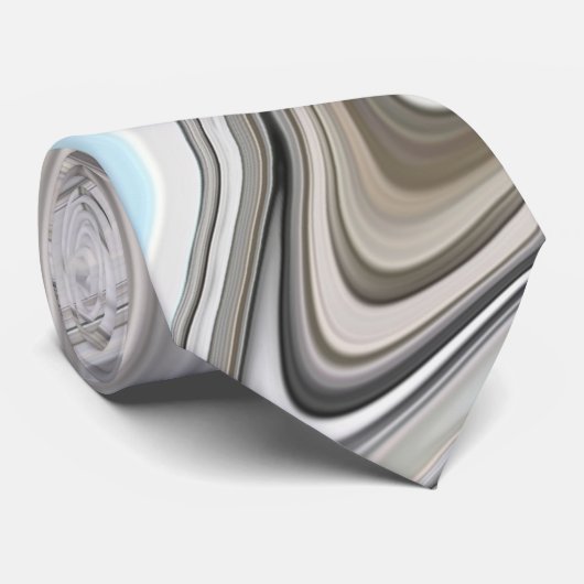 白エレガントと灰色の大理石のパタフェイクーン ネクタイ (ロール)