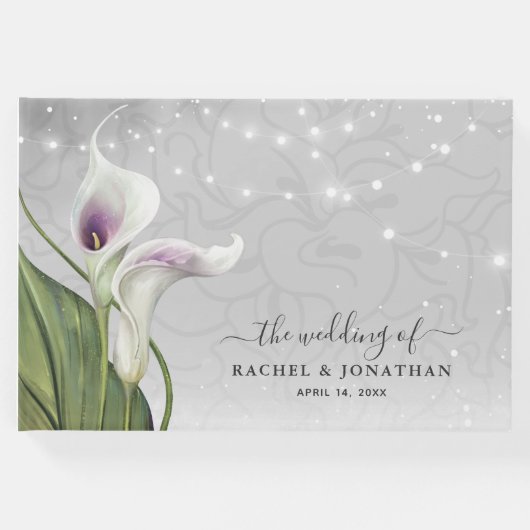 白エレガントと紫のカラユリの水色 ゲストブック (正面)