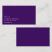 白エレガントと紫のスクリプ結婚ト詳細 エンクロージャーカード (正面/裏面)