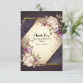 白エレガントと紫の花サンキューカード サンキューカード (スタンド正面)