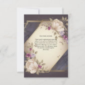 白エレガントと紫の花サンキューカード サンキューカード (裏面)