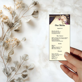 白エレガントと紫の花ディナー メニュー