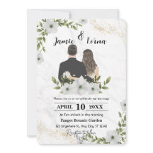 白エレガントと緑のフローラ水の色結婚の