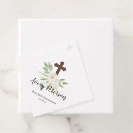 白エレガントと緑のフローラ第1聖餐式 フェイバータグ